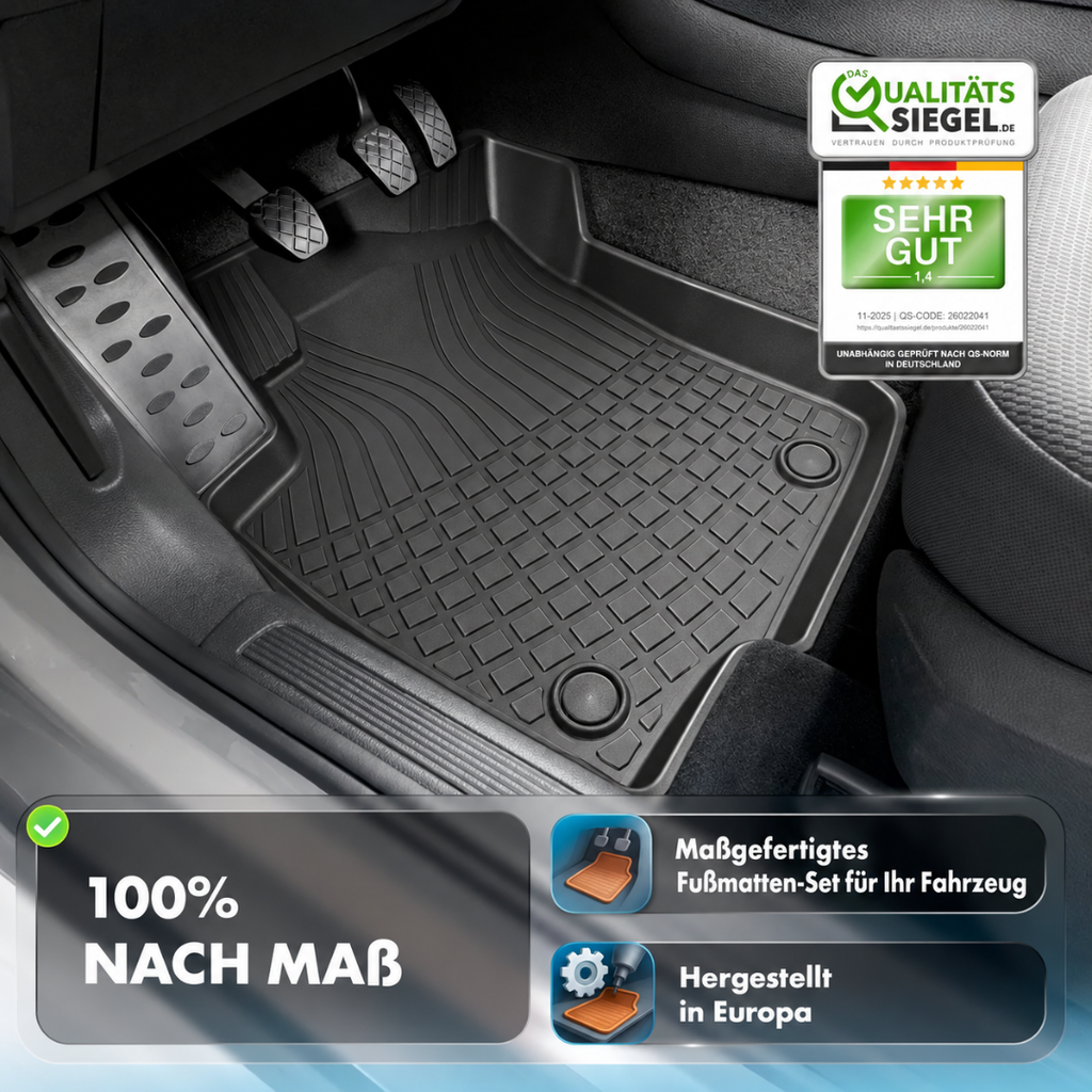 3D Fußmatten nach Maß – TPE Set inkl. Kofferraumwanne (4-teilig)