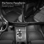 3D Auto Fussmatten für Ford Ranger (4.Gen) 2022-2026 Carbon-Optik
