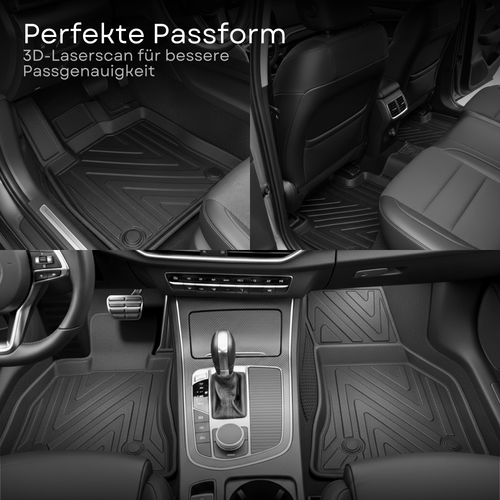 3D Auto Fussmatten für Ford Ranger (4.Gen) 2022-2026 Carbon-Optik