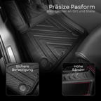 3D Auto Fussmatten für Ford Ranger (4.Gen) 2022-2026 Carbon-Optik